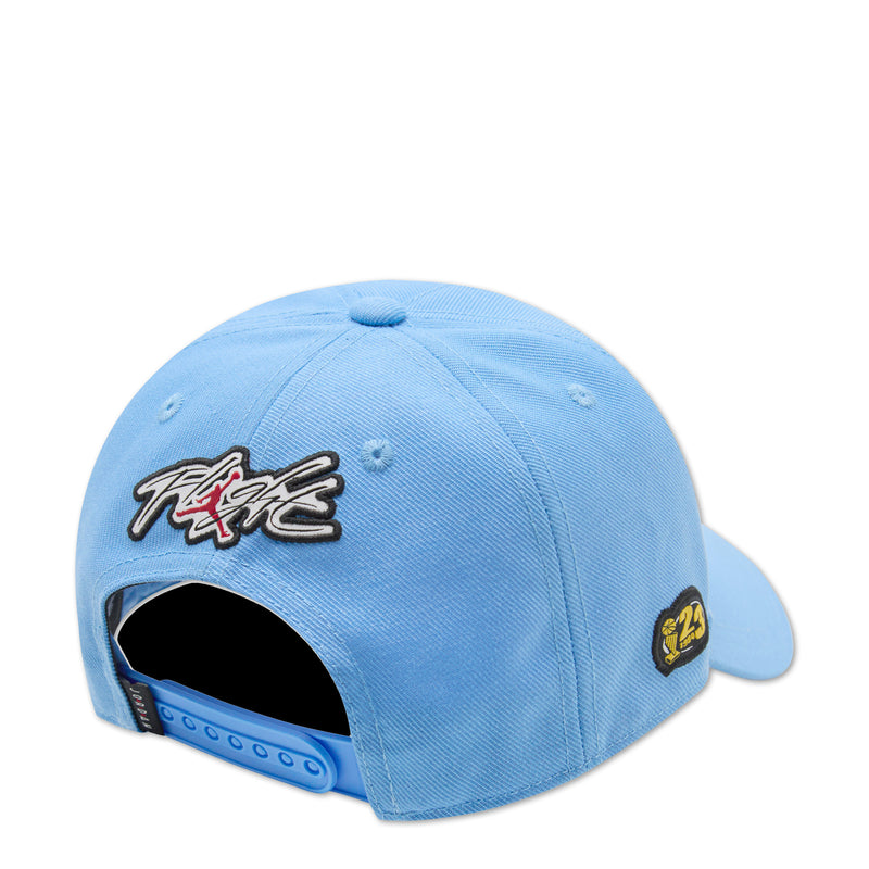 Youth blue cap with colorful Flight logo patch and side 23 badge, curved brim