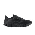 Men's black mesh running shoe with chunky rubber sole and lace-up front